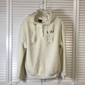 Colosseum LSU Cream High Neck Long Sleeve Hoodie Womens M